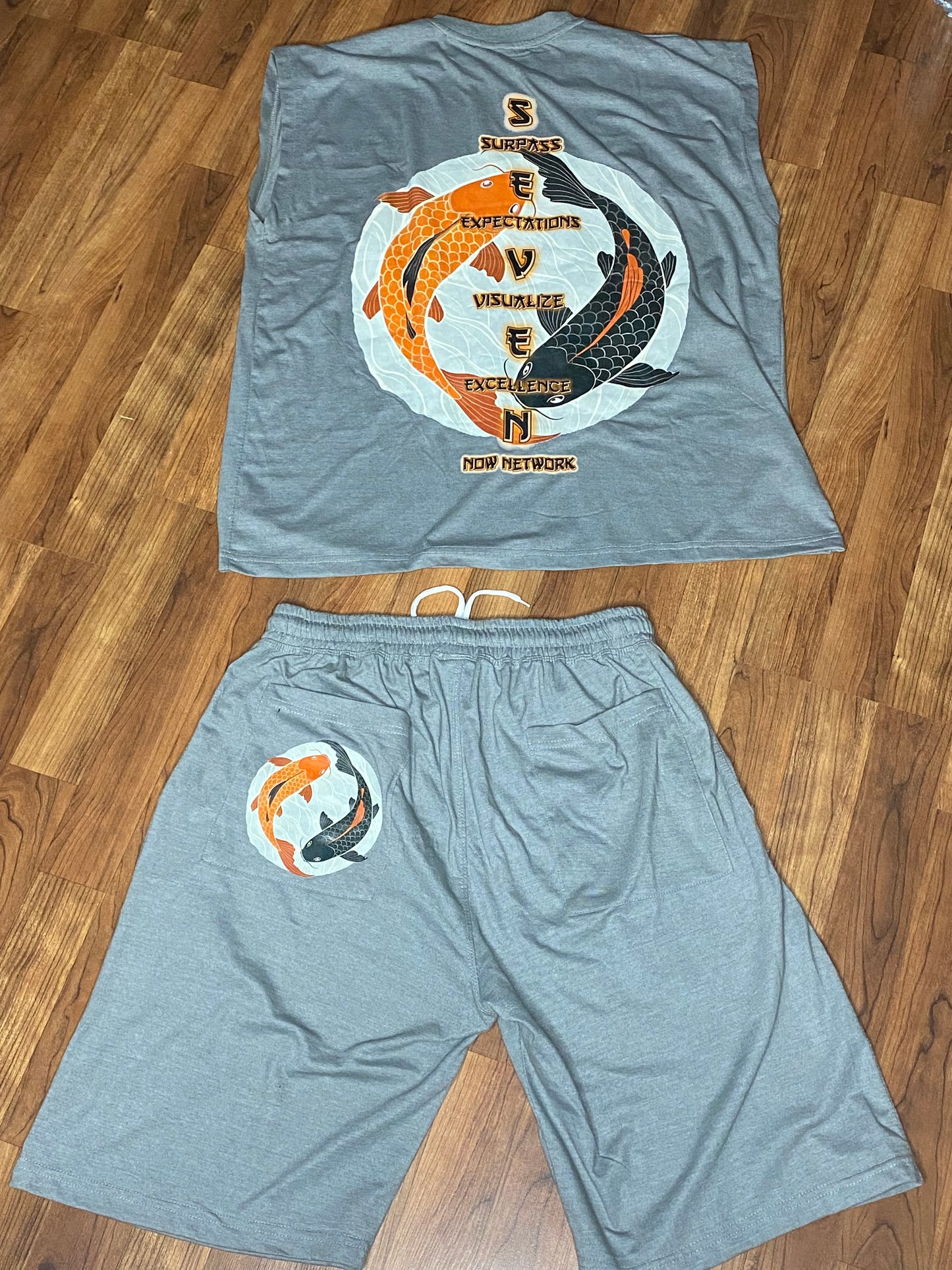 Know God Know Peace Shirt/Shorts Set Gray