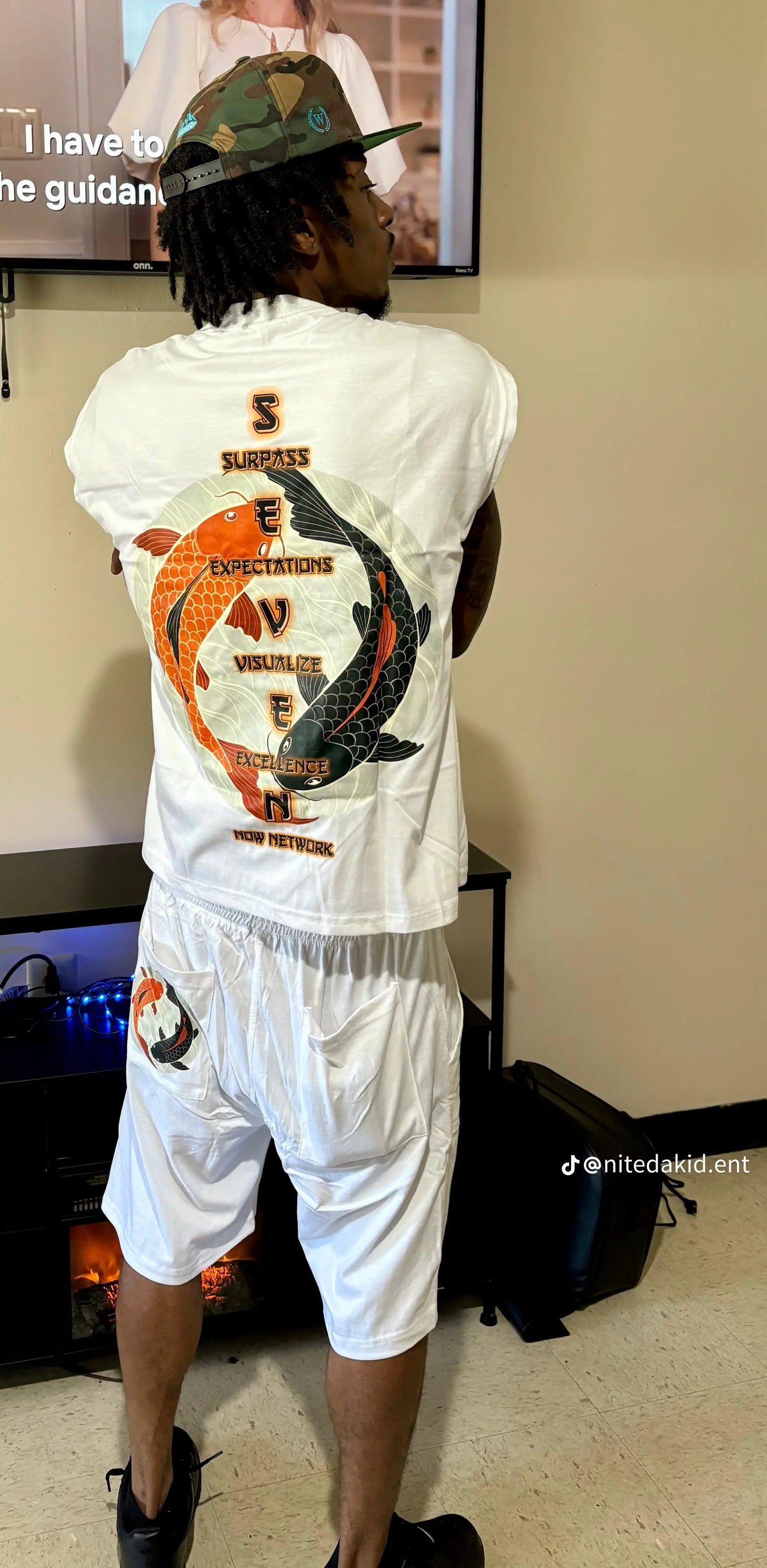 Know God Know Peace Shirt/Shorts Set White