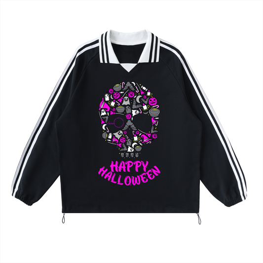Halloween ,Seven,Pink,Scary,Lapel,Sweatshirt