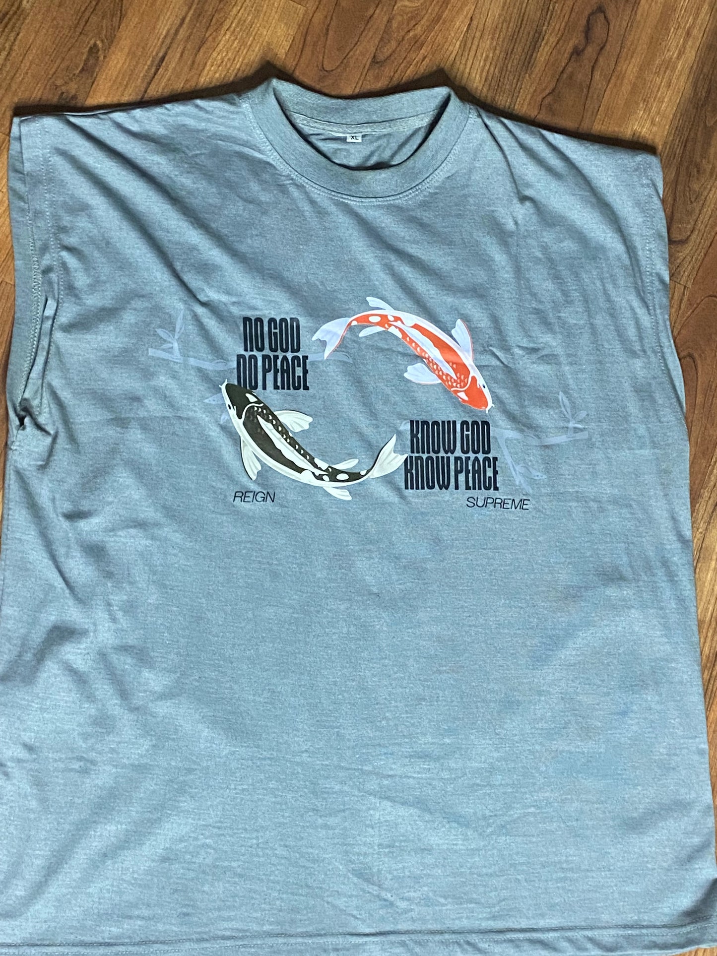 Know God Know Peace Shirt/Shorts Set Gray