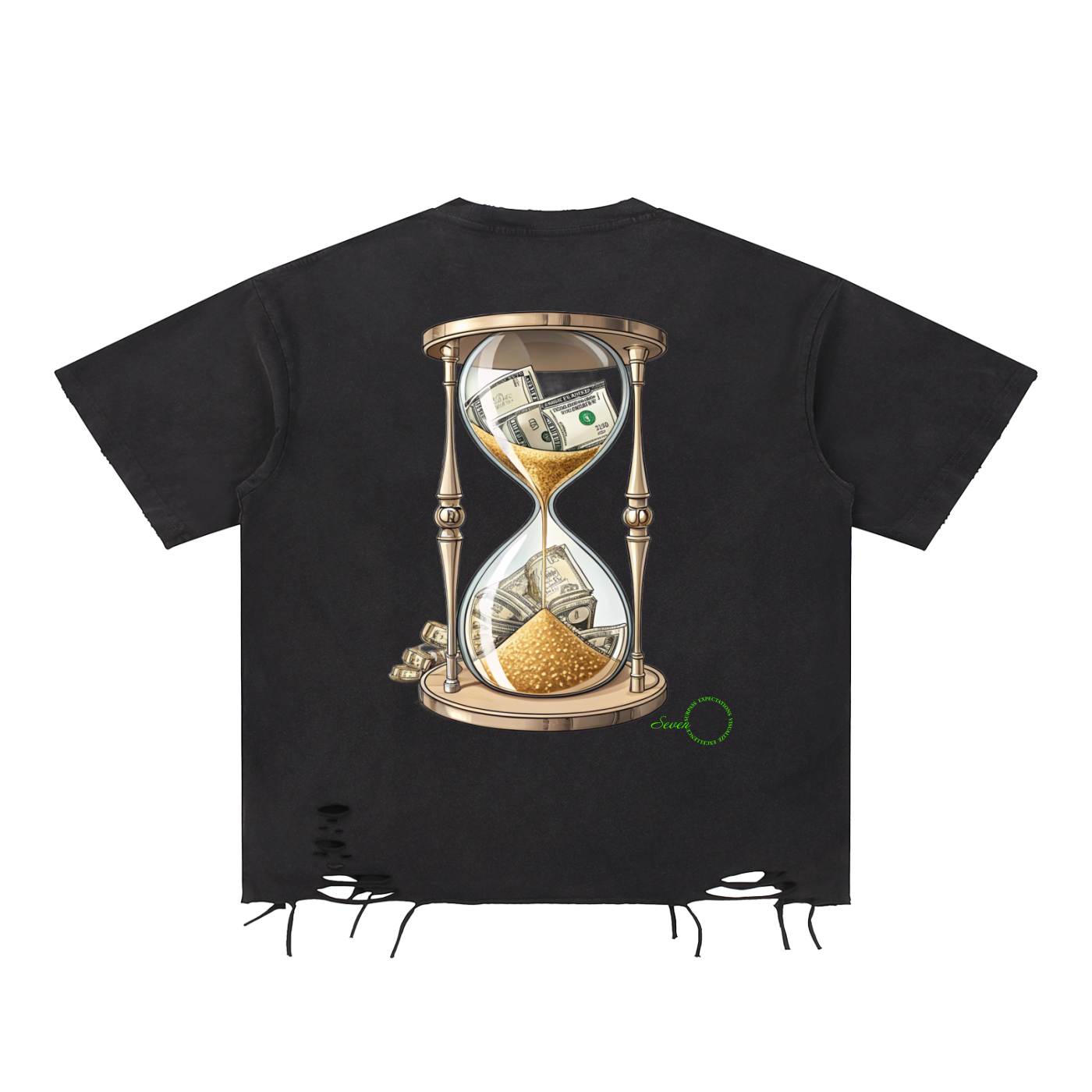 Distressed,torn,tee,oversize,graphic,Seven