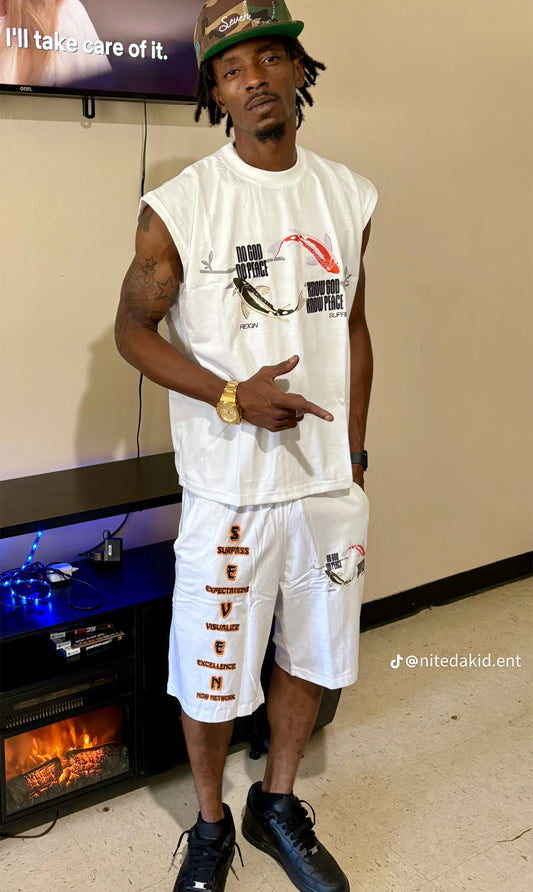 Know God Know Peace Shirt/Shorts Set White